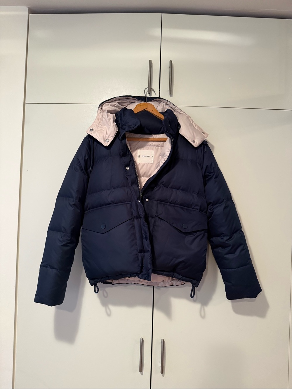 Everlane ReNew Short Puffer / Heavyweight Hooded Down Coat